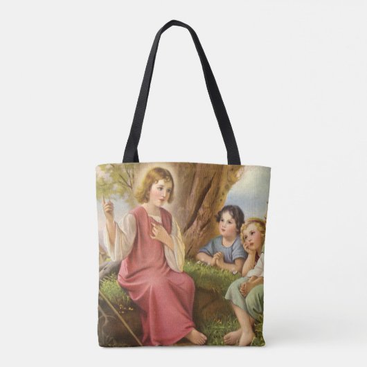 Jezus Christus Onderwijskinderen,  religie Tote Bag (Achterkant)