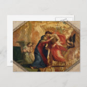 Jezus Christus Ontvangt de maagd in de hemel Briefkaart (Voorkant / Achterkant)