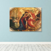 Jezus Christus Ontvangt de maagd in de hemel Canvas Afdruk (Insitu (Houten vloer))