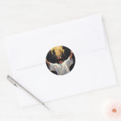 Jezus Christus onze Redder | Zwart en goud Ronde Sticker (Envelop)