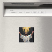 Jezus Christus Onze Verlosser | Zwart en Goud Magneet (Insitu (Vaatwasser))