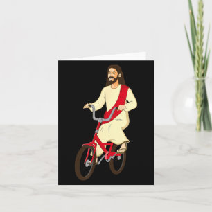 Jezus Christus Op Een Fiets Funny Christelijk Gelo Kaart