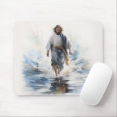 Jezus Christus op het water, Christelijk #10 Muismat (Met muis)