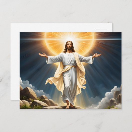 Jezus Christus opstanding Briefkaart (Voorkant / Achterkant)