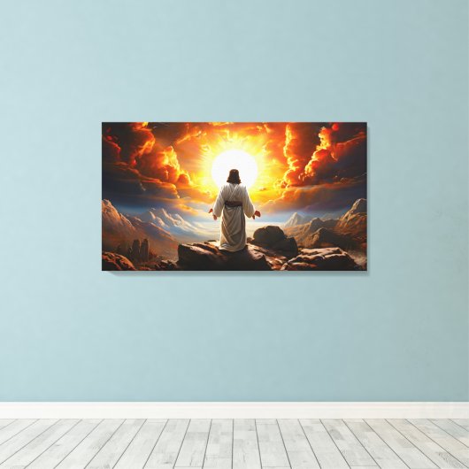 Jezus Christus opstanding Canvas Afdruk (Insitu (Houten vloer))