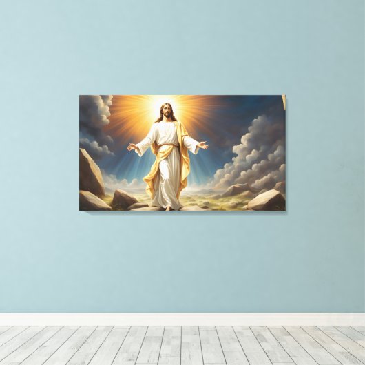 Jezus Christus opstanding Canvas Afdruk (Insitu (Houten vloer))