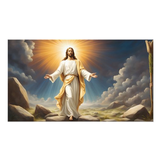 Jezus Christus opstanding Foto Afdruk (Voorkant)