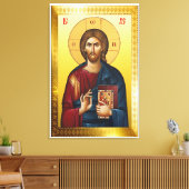 Jezus Christus orthodox icoon Canvas Afdruk (Insitu (Woonkamer))
