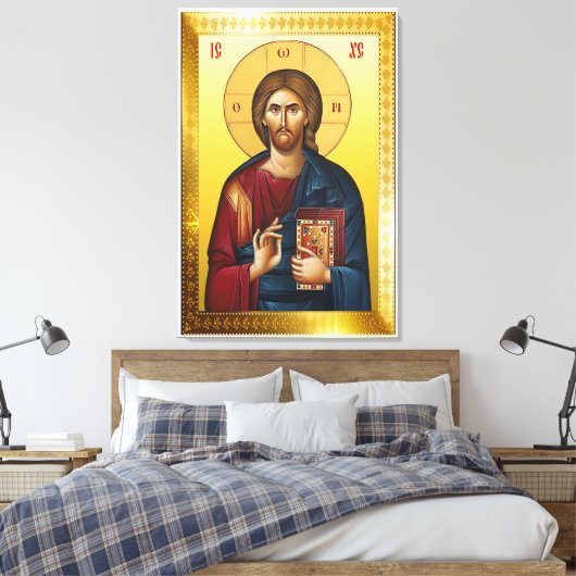 Jezus Christus orthodox icoon Canvas Afdruk (Insitu (Slaapkamer))
