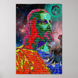 Jezus Christus Outer Space Galaxy Cosmos Zon Poster