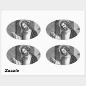 Jezus Christus Ovale Sticker (Vel)