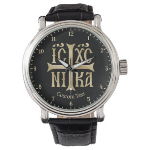 Jezus Christus Overwinnaar Embleem Horloge