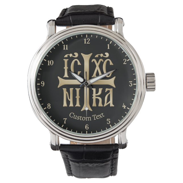  Jezus Christus Overwinnaar Embleem Horloge (Voorkant)