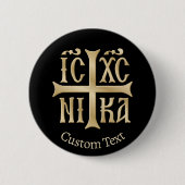  Jezus Christus Overwinnaar Embleem Ronde Button 5,7 Cm (Voorkant)