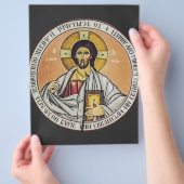 Jezus Christus Pantocrator Byzantijnse icoon kunst Flyer (Hand)