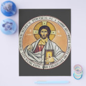 Jezus Christus Pantocrator Byzantijnse icoon kunst Flyer (Enkel)
