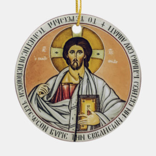 Jezus Christus Pantocrator Byzantijnse icoon kunst Keramisch Ornament