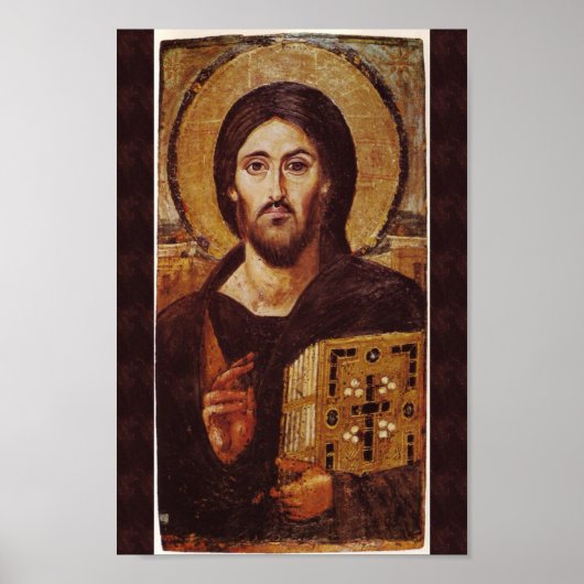 Jezus Christus Pantocrator Christelijk Icon Poster (Voorkant)