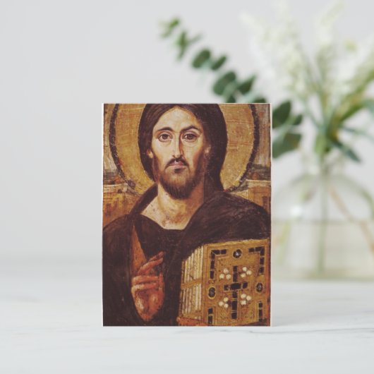 Jezus Christus Pantocrator Christelijk Pictocon Briefkaart (Staand voorkant)