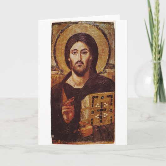 Jezus Christus Pantocrator Christelijk Pictocon Kaart (Voorkant)