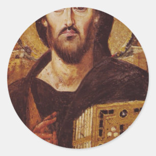 Jezus Christus Pantocrator Christelijk Pictocon Ronde Sticker