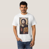 Jezus Christus Pantocrator Christelijk Pictocon T-shirt (Voorkant volledig)