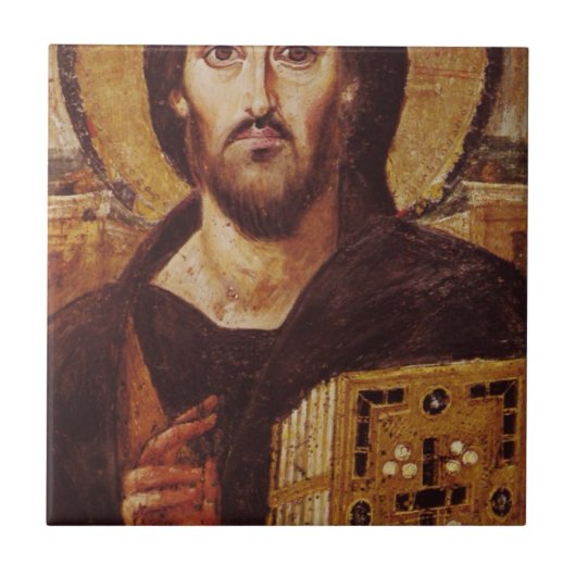 Jezus Christus Pantocrator Christelijk Pictocon Tegeltje (Voorkant)