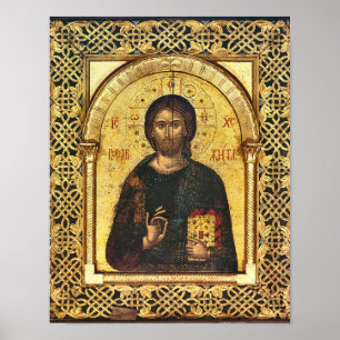 Jezus Christus Pantocrator, Heer van alle iconen Poster