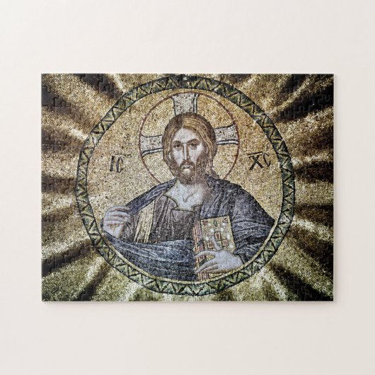 Jezus Christus Pantocrator Heer van alle Icoon Legpuzzel (Horizontaal)