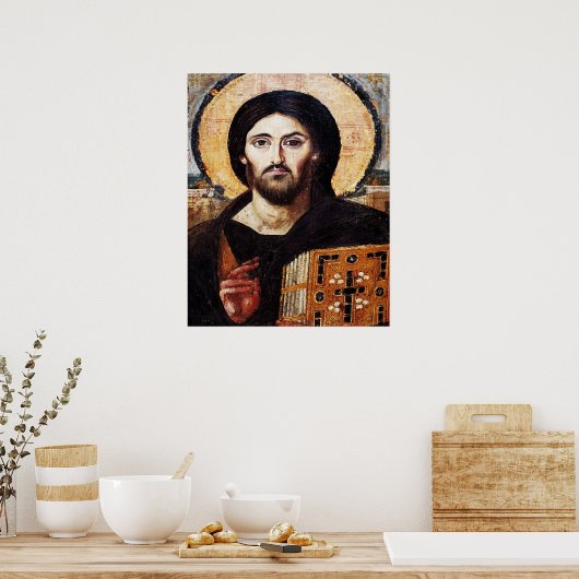 Jezus Christus Pantocrator Icon Poster (Keuken)