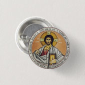 Jezus Christus Pantocrator koepel van de Kerk Ronde Button 3,2 Cm (Voorkant /achterkant)