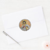 Jezus Christus Pantocrator koepel van de Kerk Ronde Sticker (Envelop)