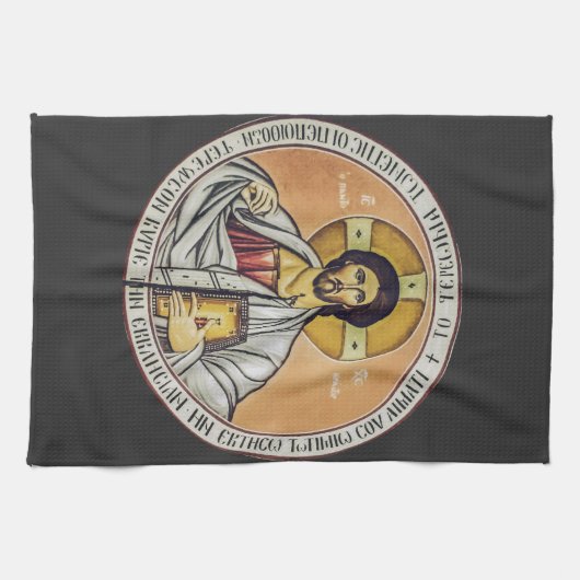 Jezus Christus Pantocrator koepel van de Kerk Theedoek (Horizontaal)