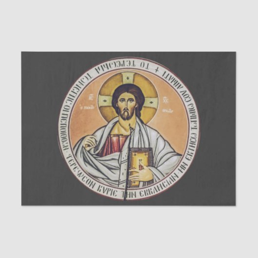 Jezus Christus Pantocrator koepel van de Kerk Tissuepapier (Voorkant)