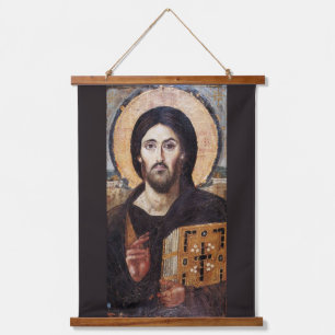 Jezus Christus Pantocrator l Orthodox Icoon Hangend Wandkleed