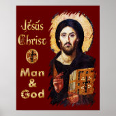 Jezus Christus Pantocrator Man en God katholiek Poster (Voorkant)