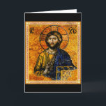 Jezus Christus Pantocrator Oosters-orthodox Byzant Kaart<br><div class="desc">Jezus Christus Pantocrator Oosters-orthodoxe Byzantijnse kunst</div>