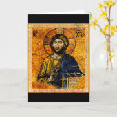 Jezus Christus Pantocrator Oosters-orthodox Byzant Kaart (Gele Bloem)