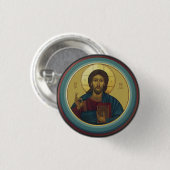 Jezus Christus Pantocrator  Ronde Button 3,2 Cm (Voorkant /achterkant)