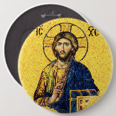Jezus Christus Pantocrator Ronde Button 6,0 Cm (Voorkant /achterkant)