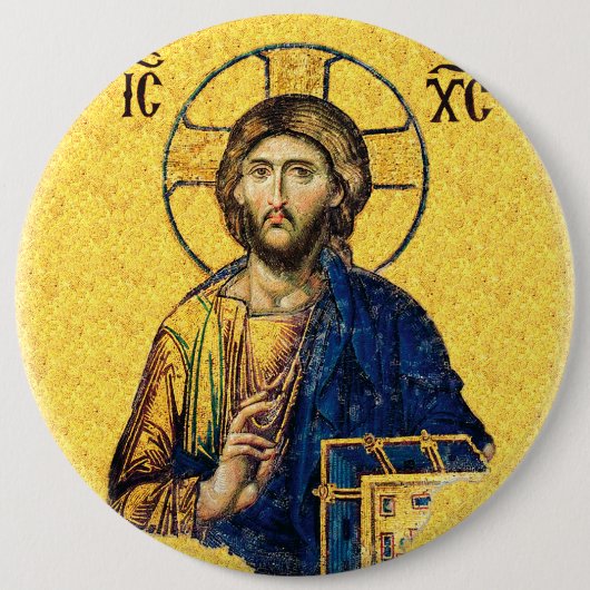 Jezus Christus Pantocrator Ronde Button 6,0 Cm (Voorkant)