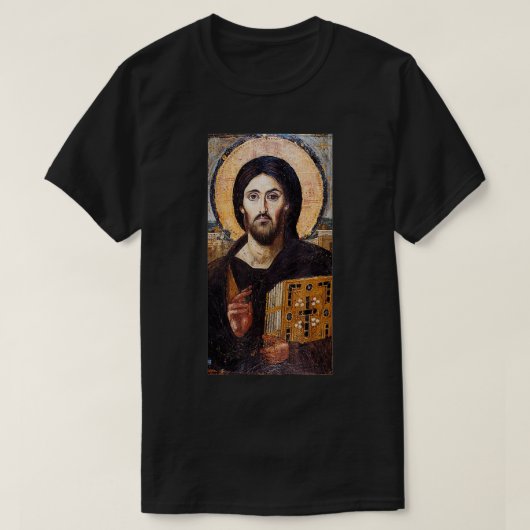Jezus Christus Pantocrator Sinaï Orthodox Christel T-shirt (Design voorkant)