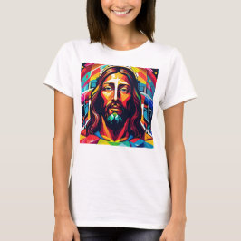 Jezus Christus Pasen Kerstmis Kleurrijk Abstract T-shirt