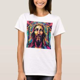 Jezus Christus Pasen Kerstmis Kleurrijk Abstract T-shirt
