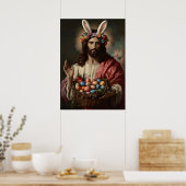 Jezus Christus Pasen Portret Meme Schilderij Poster (Keuken)