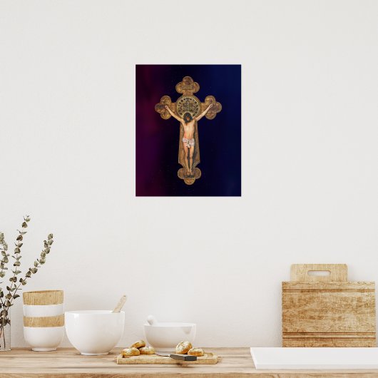 Jezus Christus Passion Crucifixion St Benedict Cro Poster (Keuken)