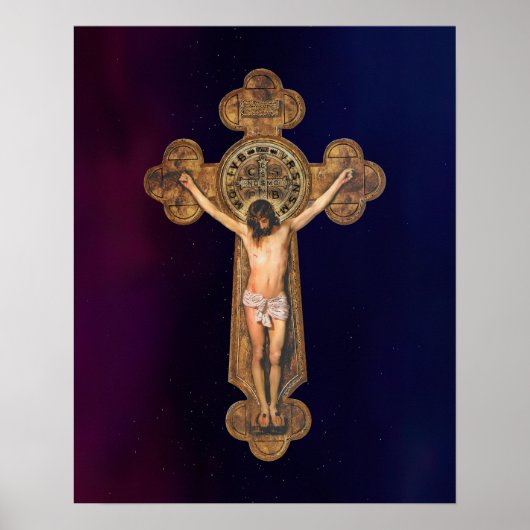 Jezus Christus Passion Crucifixion St Benedict Cro Poster (Voorkant)