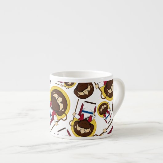 Jezus Christus Patterned Expresso Cup Espresso Kop (Voorkant rechts)