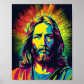 Jezus Christus Pop Kunst - AI Generated Art Poster (Voorkant)