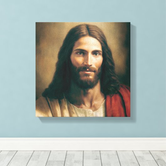 Jezus Christus Portret op Canvas 12x12 (Insitu (Houten vloer))